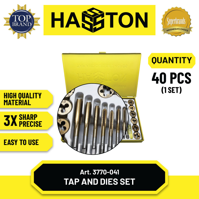 Hasston Snei Tap Set 40pcs / Alat Snei Tap Ulir (3770-041)