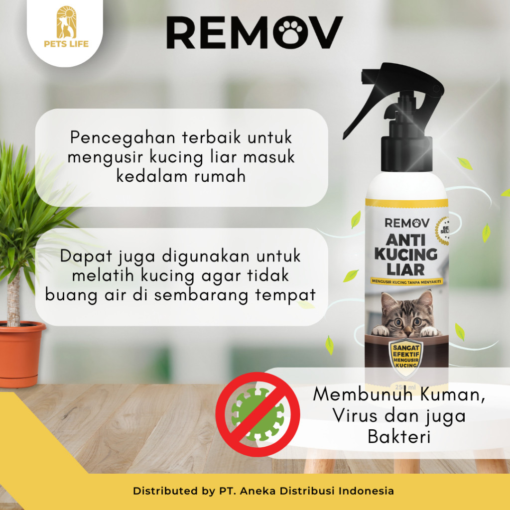 Remov Spray Kucing Liar Spray Mencegah Kucing Pipis Sembarangan Anti Pipis Sembarangan REMOV Cat