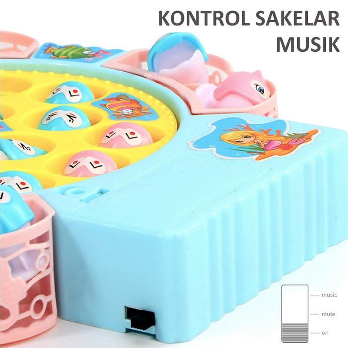 Terlaris Mainan Anak Fishing Toys 15Pcs/24Pcs Mainan Pancingan Ikan Anak Go Fishing Keluar Musik
