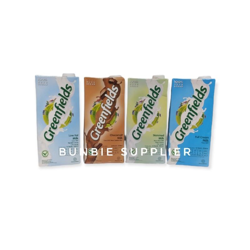 

Susu UHT Greenfields 1 Liter / 1000ml (SATUAN) Rasa Full Cream / Chocomalt / Skimmed / Low Fat Milk