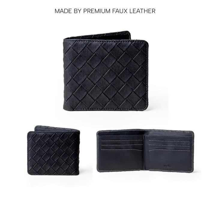 [Kenes Wallts] Wallts Weave - Dompet Lipat Pria Tipis Slim Wallet Faux Leather / Kulit Sintetis