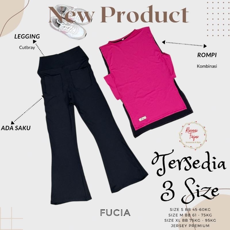 ONE SET BAJU OLAHRAGA 2 WARNA KOMBINASI JERSEY CELANA CUTBRAY WANITA MUSLIM SPORTY