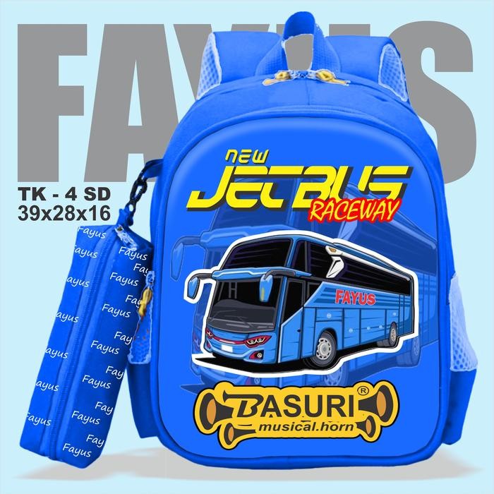Tas Sekolah Anak Laki-laki Ransel TK SD KELAS 4 Fayus Karakter Basuri Telolet Bisa cod Fashion