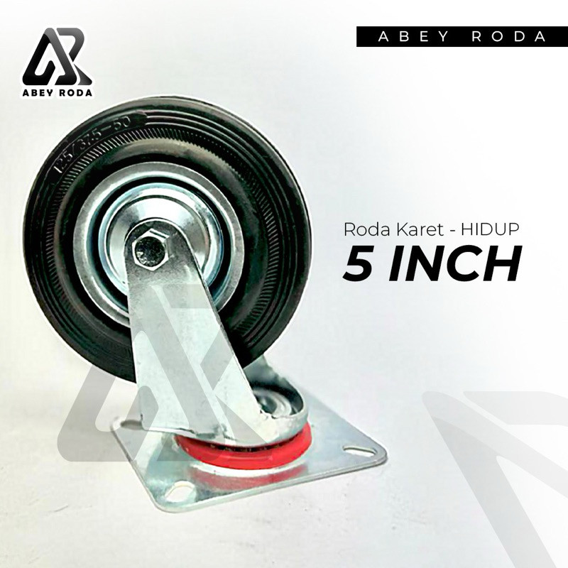 Roda Karet Troli 5 inch (HIDUP)