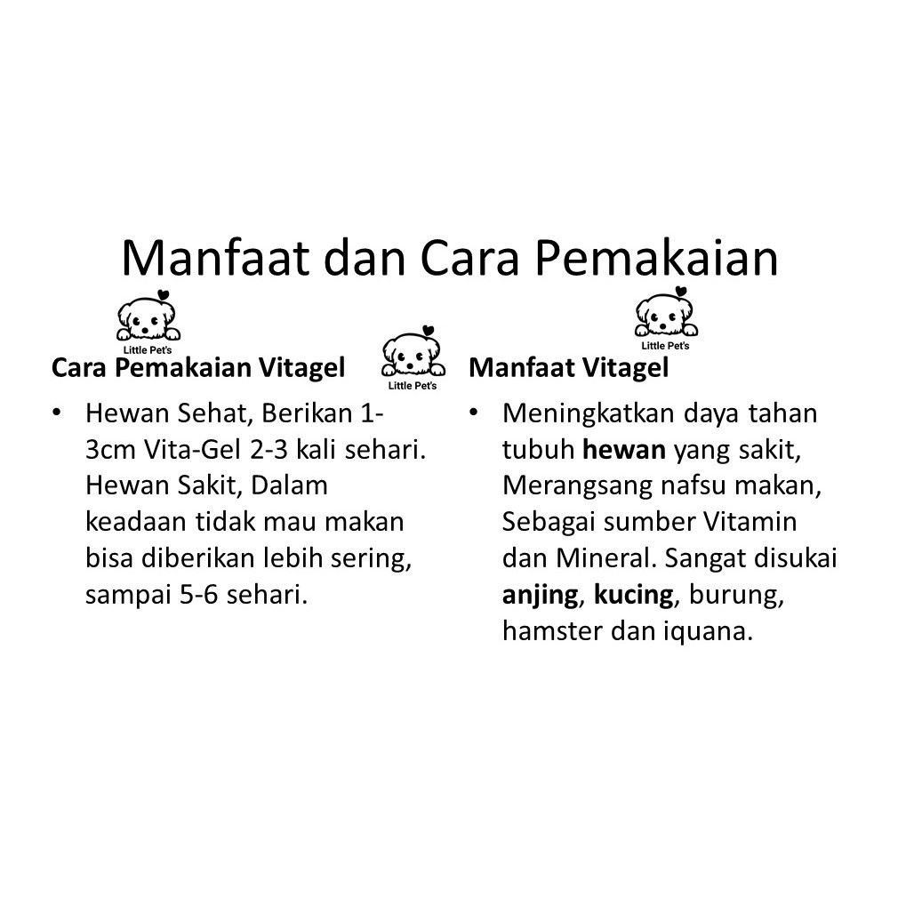 VITAGEL OBAT VITAMIN ANJING,KUCING,HAMSTER Netto 50 OBAT VITAMIN VITAGEL
