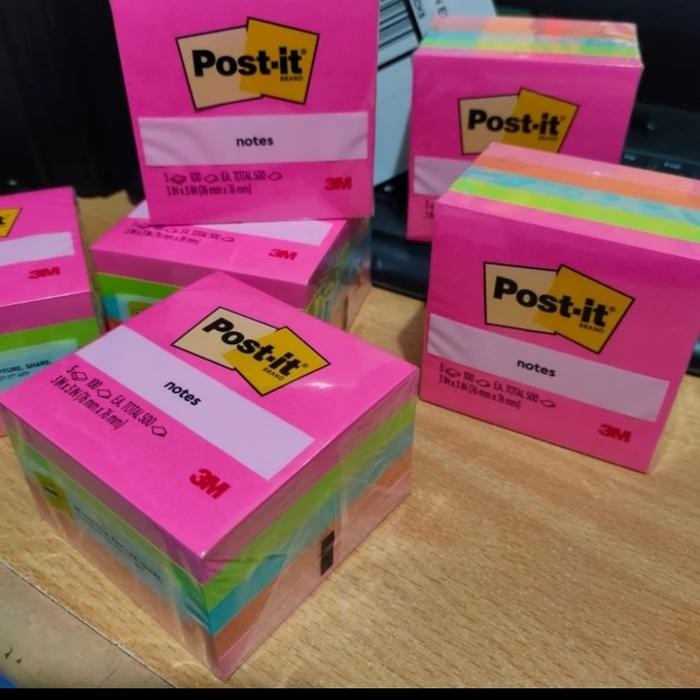 

Terlaris- Post It 654 -5An 3M 5 Warna (76Mmx76Mm)