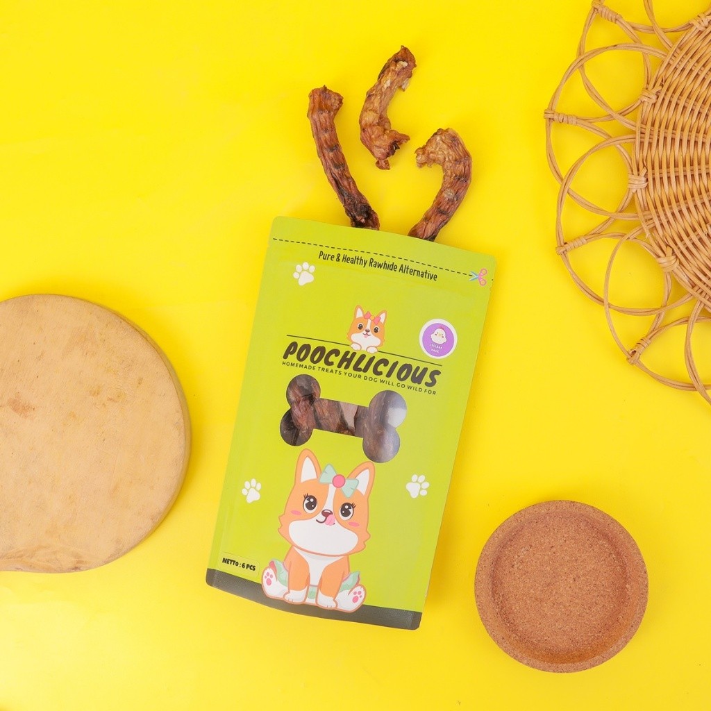 Poochlicious Chicken Neck / Leher Ayam / Dog Chew Treats / Cemilan Gigitan / Snack Anjing