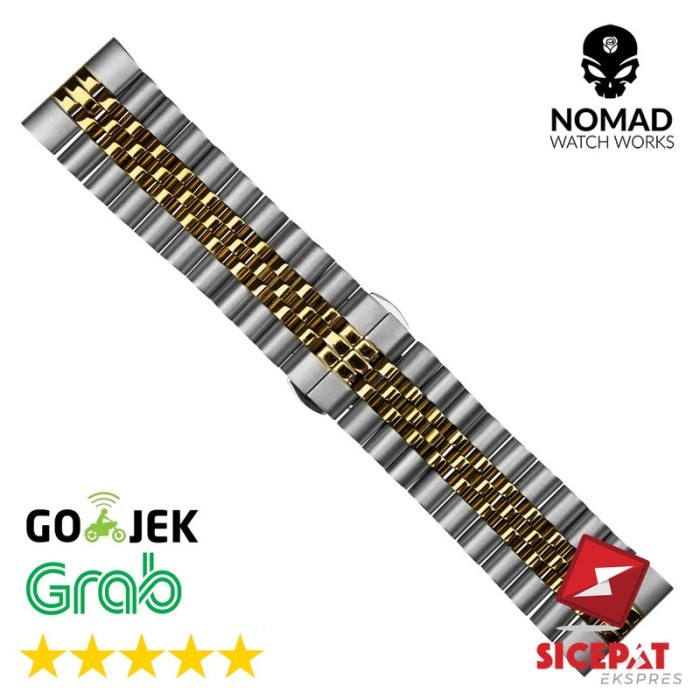 22 Mm - Jubilee Metal Strap - Rantai Jam Tangan - Silver Gold