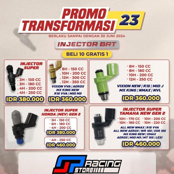 PREMIUM Injektor / Injector Super Yamaha New Gen 2 BRT All New Nmax/R15 VVA/All New Aerox/WR 155/XSR