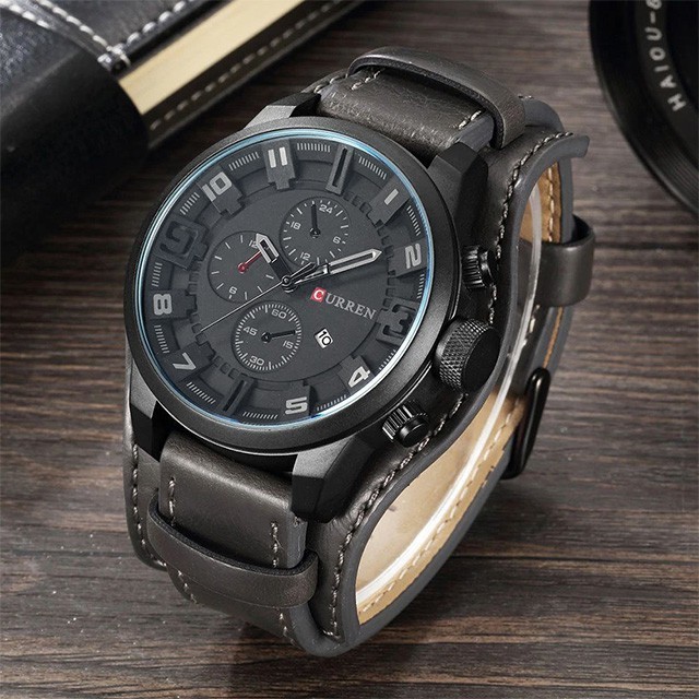Curren 8225 Jam Tangan Pria Analog Tali Kulit Currenos Watch Original