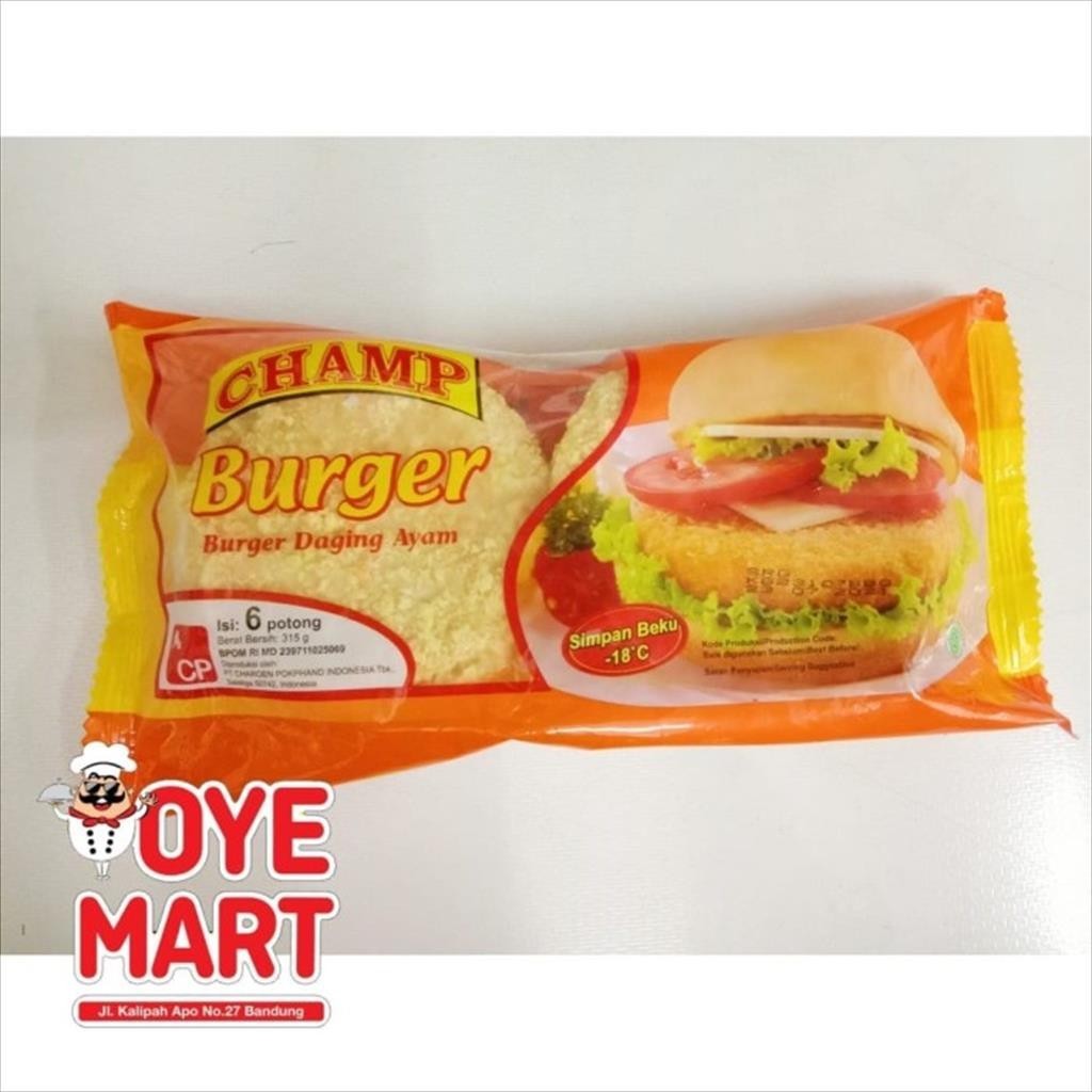 

Champ Chicken Burger 315gr Frozen Bandung