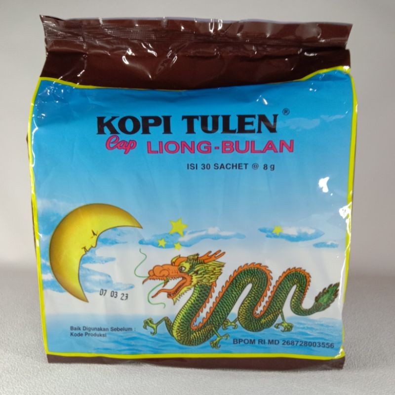 

Kopi liong bulan tanpa gula sachet 8gr pack isi 30 sachet