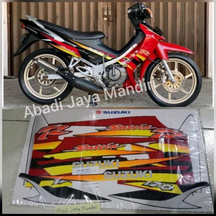 PREMIUM STRIPING LIS SUZUKI ORI SATRIA 2004 LUMBA HIU MERAH HITAM SUZUKI ASLI