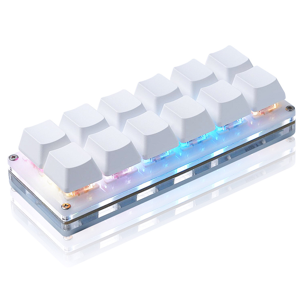 12 Keys Mini Mechanical Gaming Keyboard One Handed Keypad USB-C Wired OSU Keypad Programmable and Ho