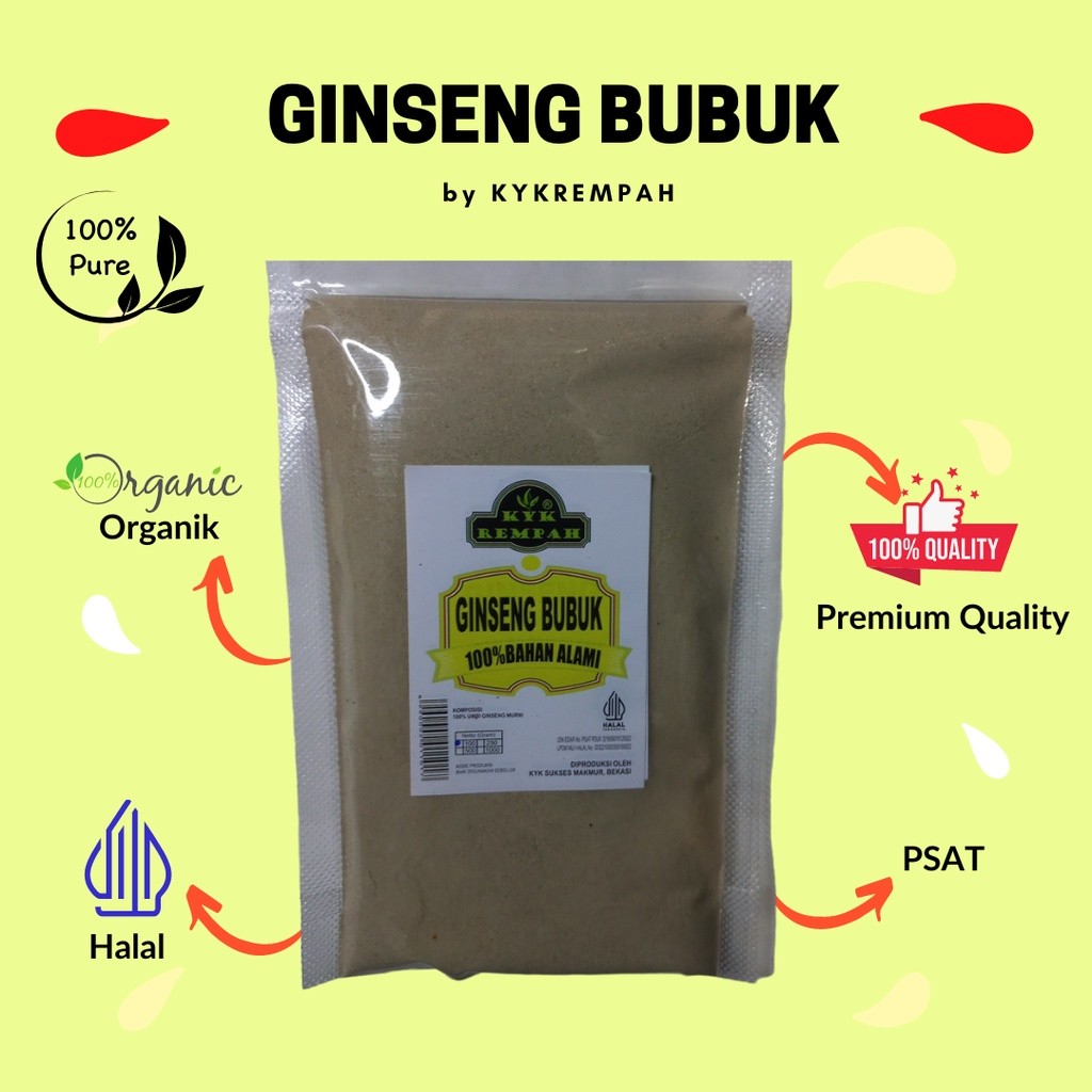 

Ginseng Bubuk Murni [100 gram] / Gingseng Bubuk Murni
