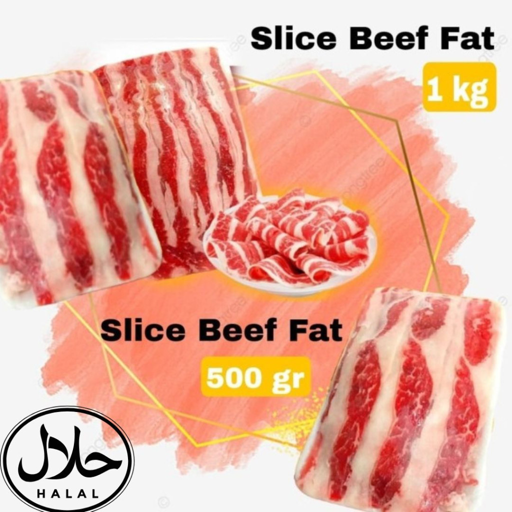 

Beef Slice Fat/ Daging Slice BBQ Suki 250Gr/500Gr/1Kg Aus Slice Fat Sudah Dimarinasi Halal Dan Fresh