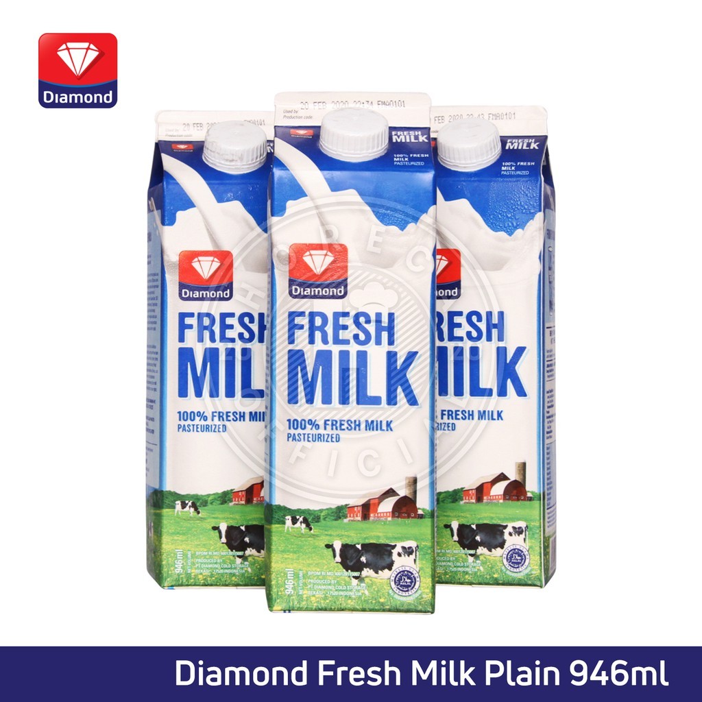 

FRESH MILK DIAMOND PLAIN 1L / SUSU SEGAR FRESHMILK 1 LITER
