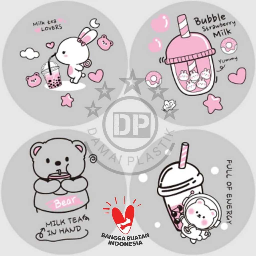 PLASTIK LID CUP SEALER CUP SEAL CUP 1000 CUP MOTIF Milk Teh Milk Tea 1200 2000