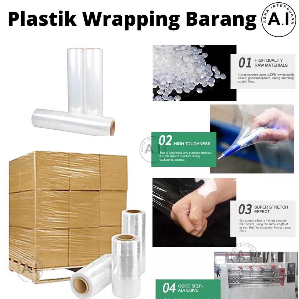 ASHA Plastik Wrapping Barang Stretch Film Plastik Wrap Plastik Wrapping Pembungkus Barang
