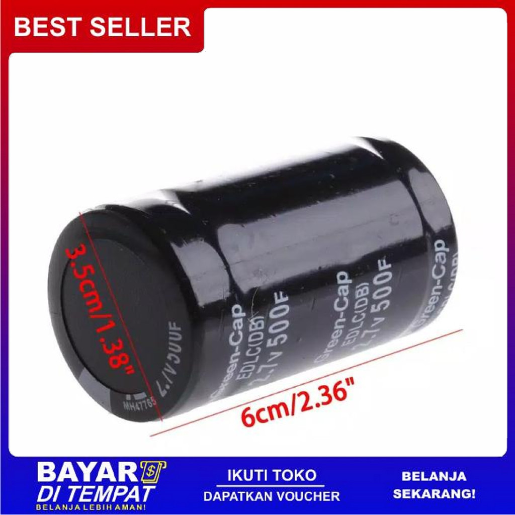 FREE ONGKIR SUPER CAPACITOR 500F 2V7. SUPER KONDENSATOR 500F 2V7 BISA COD