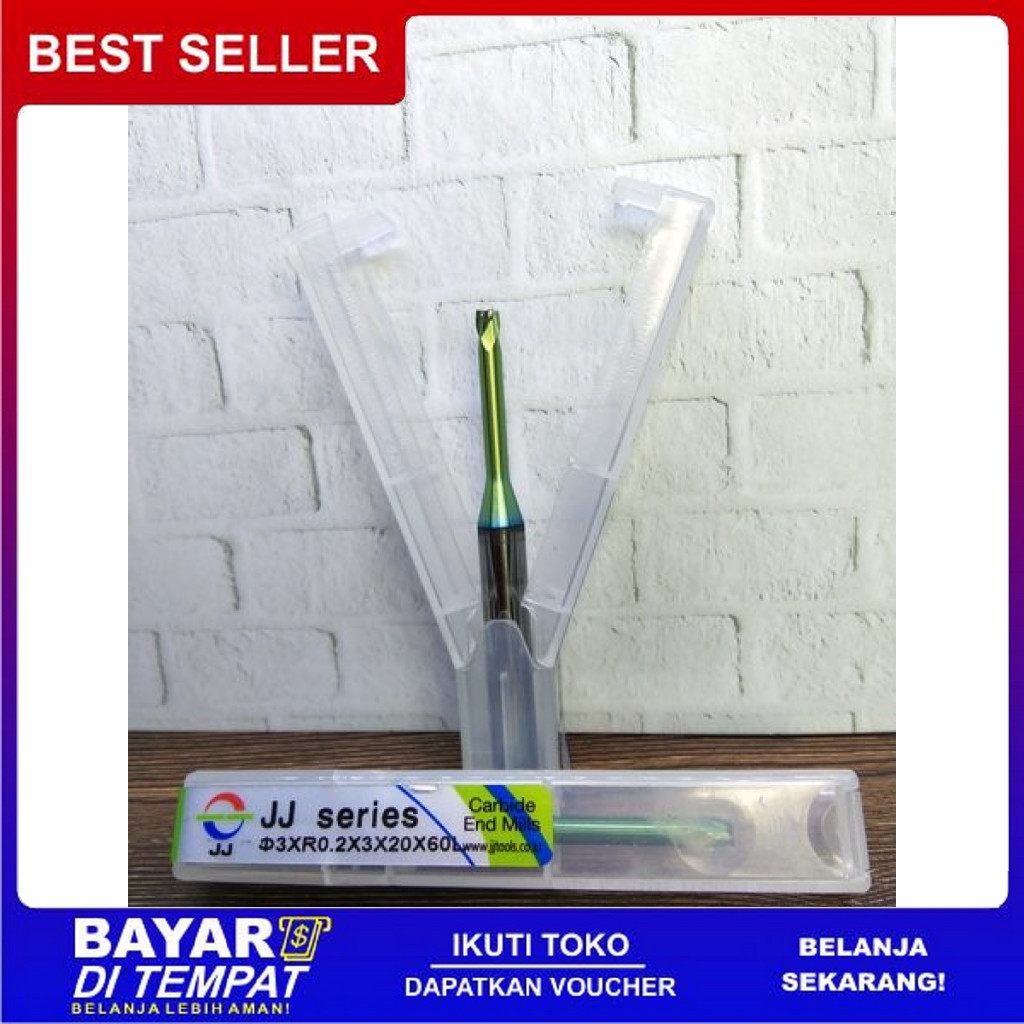 FREE ONGKIR ENDMILL 3 R0.2 LONGNECK 20 MM HARDCUT MERK JJ TOOL KOREA NEW BISA COD