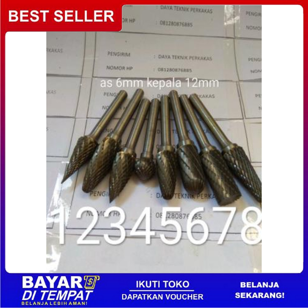 FREE ONGKIR TUNER BESAR AS 6MM KEPALA 12MM - MATA BOR TUNER BESI 1PC - TUNER KOREK BISA COD