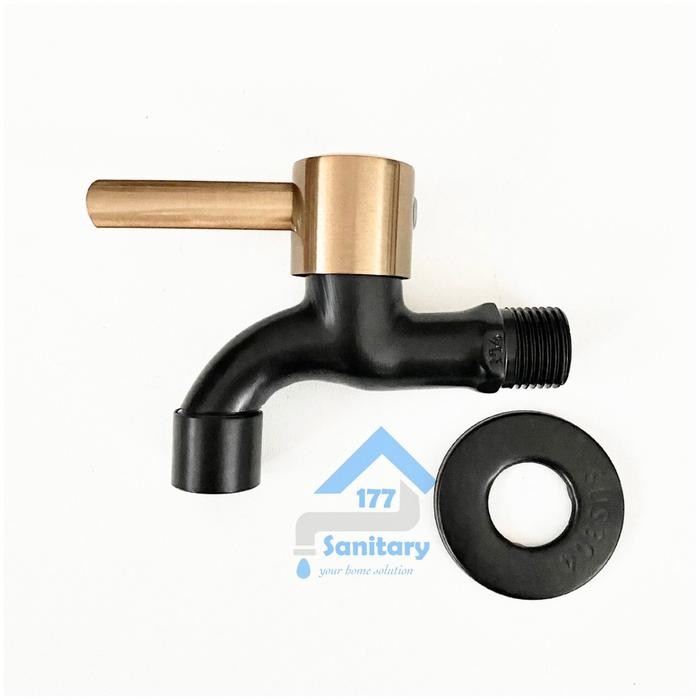 Kran TEMBOK Stainless 304 Hitam brown 01BG-keran air sus304 wudhu kombinasi warna brown gold unik