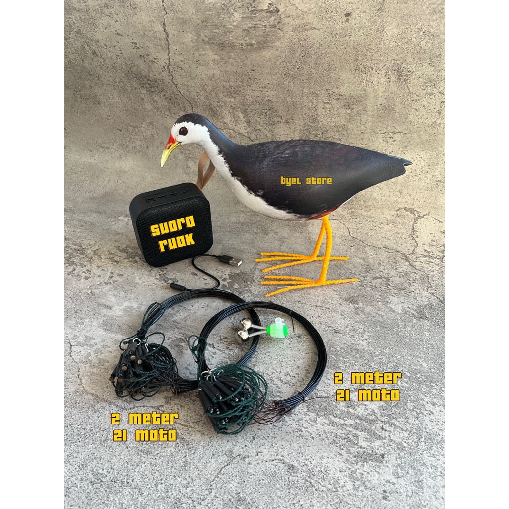 Paket Patung Burung Ruak Ruak Kareo Padi+Jerat Gantung+MP3