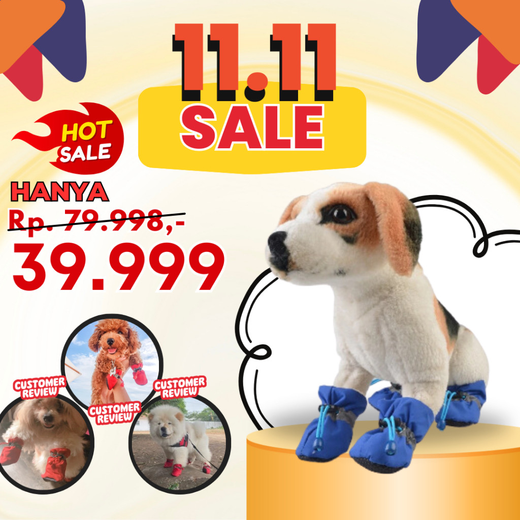 Sepatu Anjing Kucing " WATERPROOF BOOTS" Dog Cat Shoes