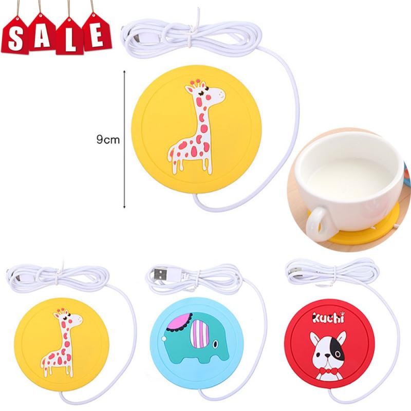 Pemanas Listrik Coaster Mug Pemanas Desktop Cangkir Hangat untuk Kopi Susu Teh USB Power Kartun Term