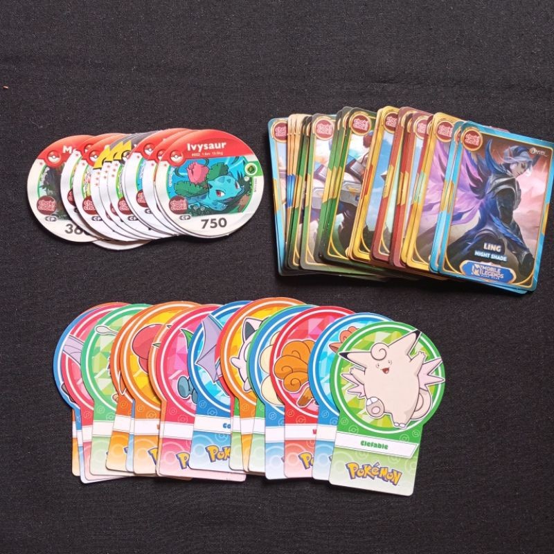 Kartu Choki set Berbeda MLBB, Medallion, Pokemon Pembatas Buku