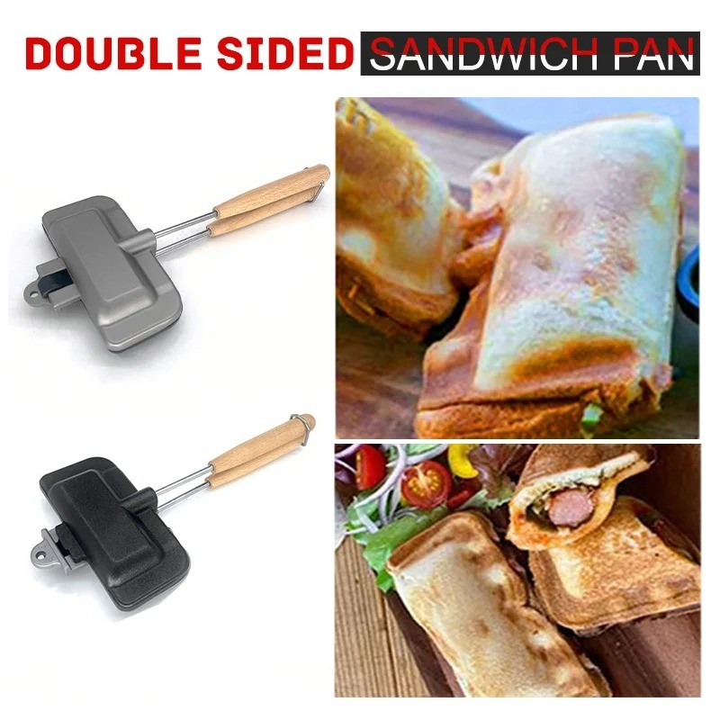 Wajan Penggorengan Bakeware Roti Sandwich Dua Sisi Dapur, Antilengket, Bebas Racun, Pembuat Pancake 