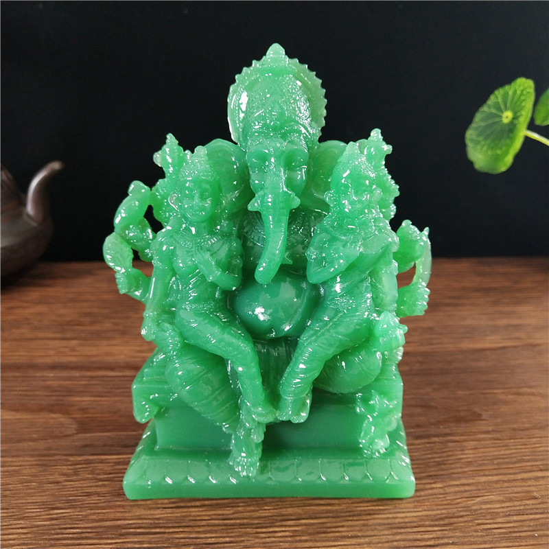 Patung Dewa Ganesha Patung Resin Besar Buatan Manusia Ornamen Batu Giok Patung Buddha Dewa Gajah Hin