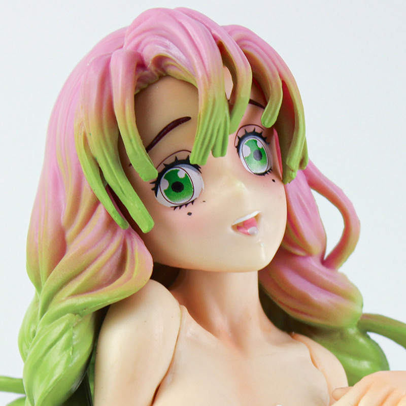 18Cm Figur Kanroji Mitsuri Koleksi Boneka Pembunuh Hantu Anime Mainan Model Kimetsu Figur Pose Berlu