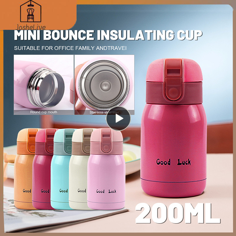 200Ml Cangkir Termos Mini Permen Lucu Botol Air Panas Kartun Anak-anak Mug Kopi Termal Baja Tahan Ka