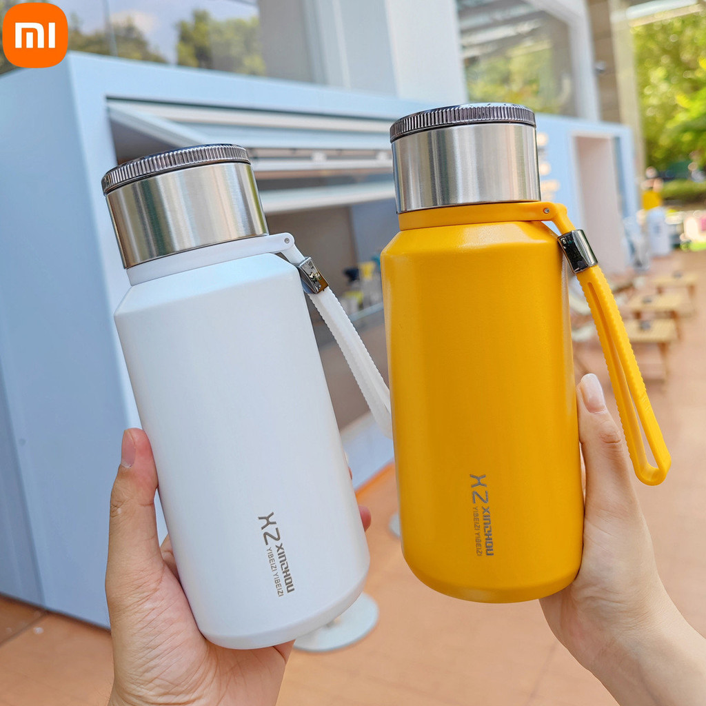 600/1000ML Termos Kopi Baja Tahan Karat 304 Termos Vakum Mode Botol Air Kapasitas Besar Cangkir Kopi