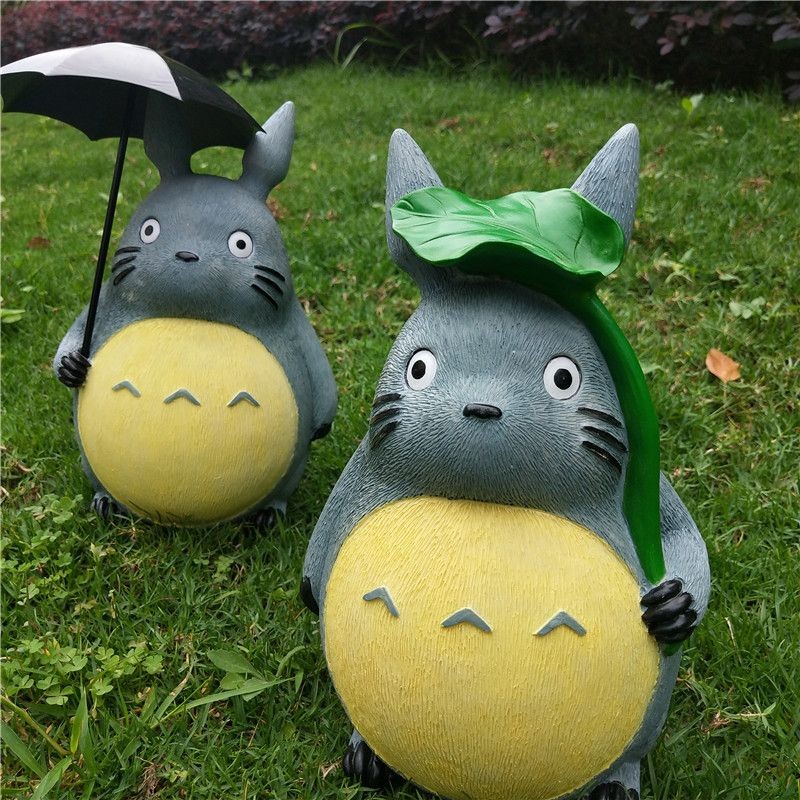 Patung Taman Besar Kartun Anime Totoro Patung Kreatif Kawaii Miyazaki Hayao Totoro Patung Resin Tama