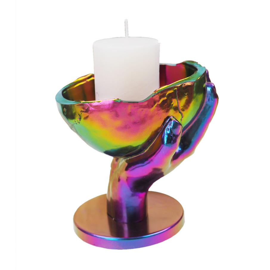 Cetakan Silikon Tangan Tengkorak Tempat Lilin Penyimpanan DIY UV Epoksi Pembuatan Perhiasan Perlengk