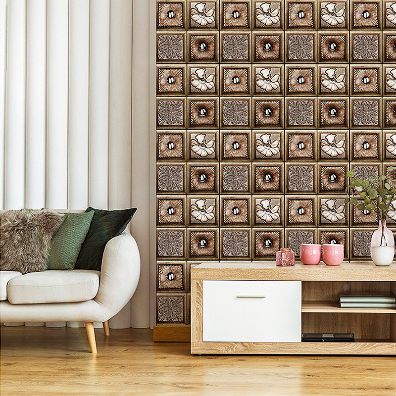 Stiker Dinding Dekorasi Rumah PVC 3D Stiker Dapur Kamar Mandi Berperekat Tahan Air Kertas Dinding De