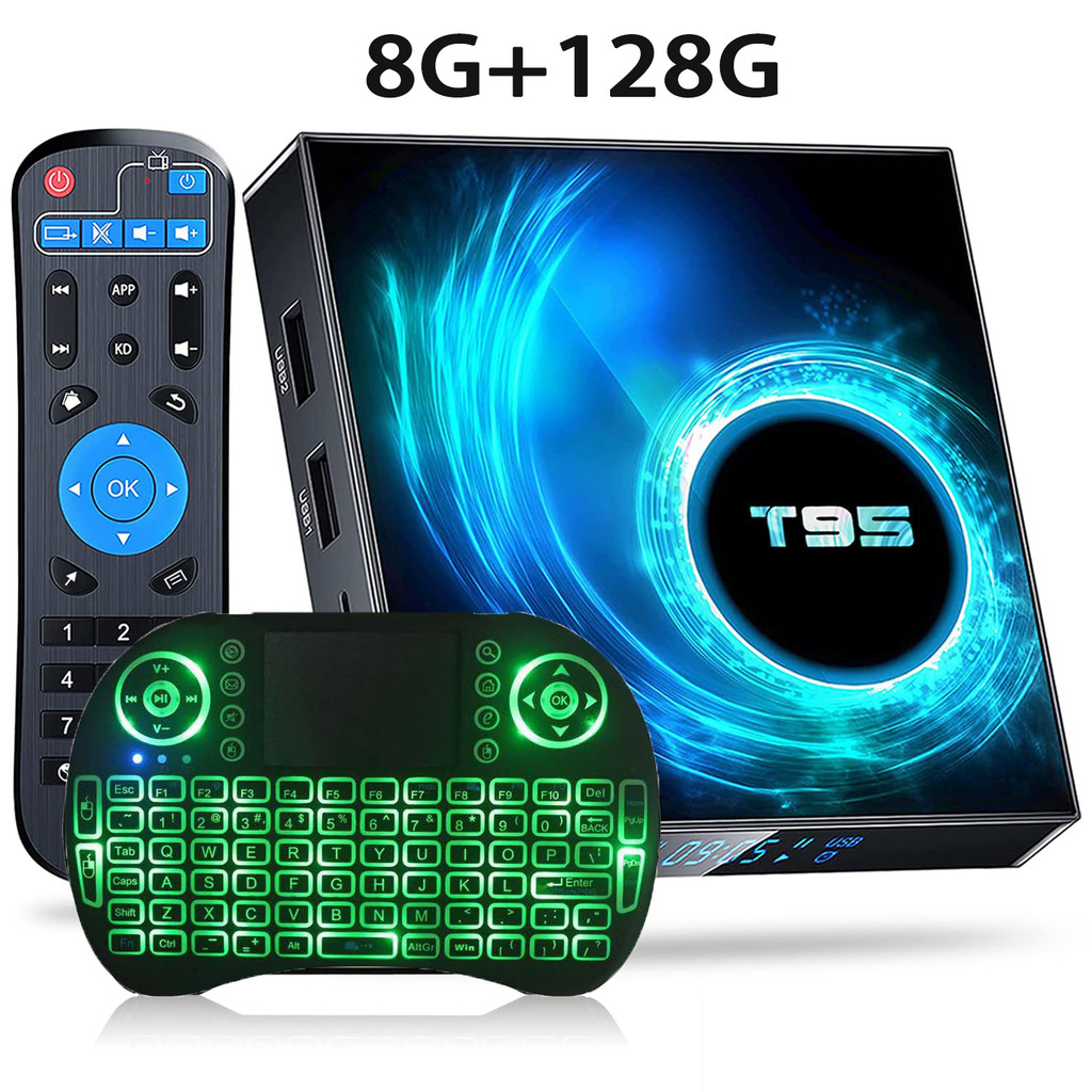 Kotak TV Pintar 2023 T95 Plus HD 6K Android 10 Allwinner H616 4GB 64GB 128GB Pemutar Media Wifi Gand