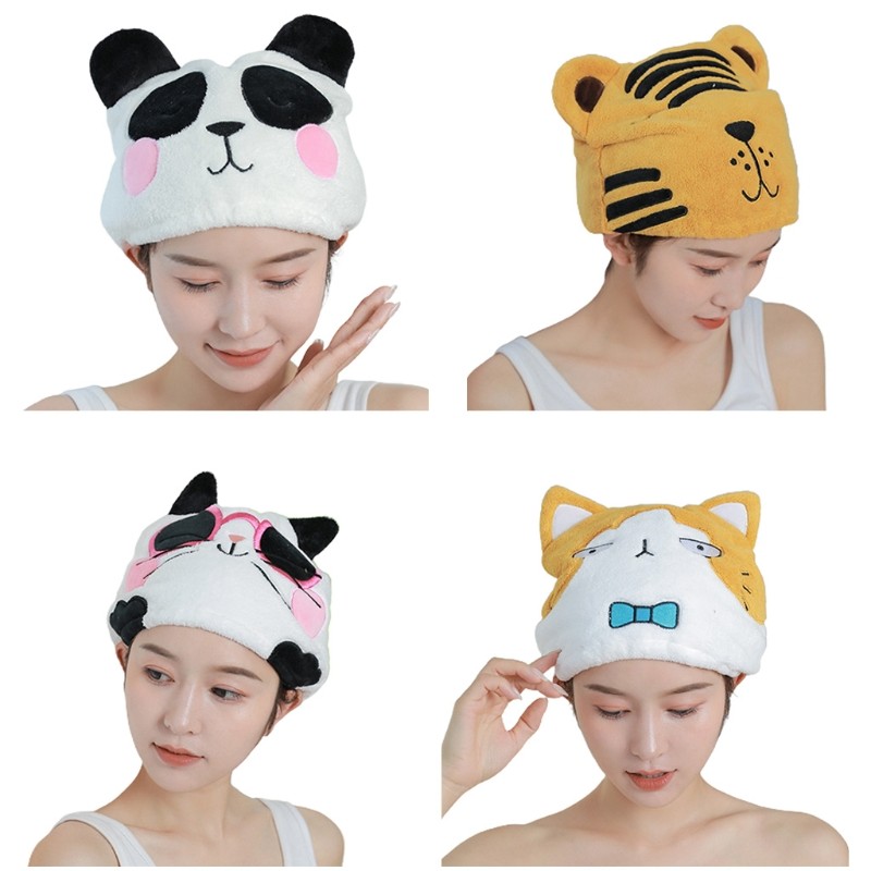 Handuk Pengering Rambut untuk Wanita Anak-anak Handuk Pengering Rambut Ultra Penyerap Kartun Lucu