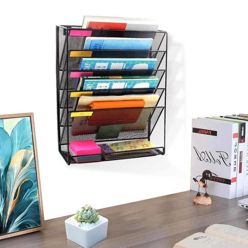 5 Kantong Tempat Berkas Dinding Jaring Kantor Menggantung Folder File Rak Majalah Tempat Penyortir S