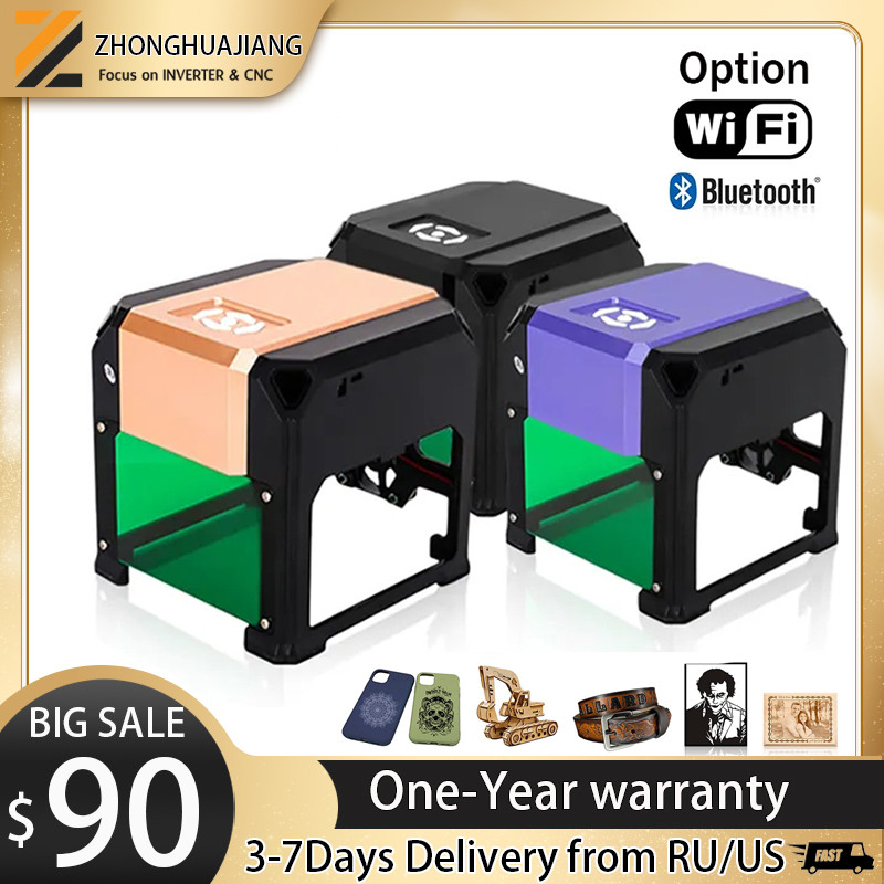 Mesin CNC Mini 3000MW Desktop Bluetooth Pengukir Laser 3W Mesin Ukir DIY Pemotong Printer Router Kay