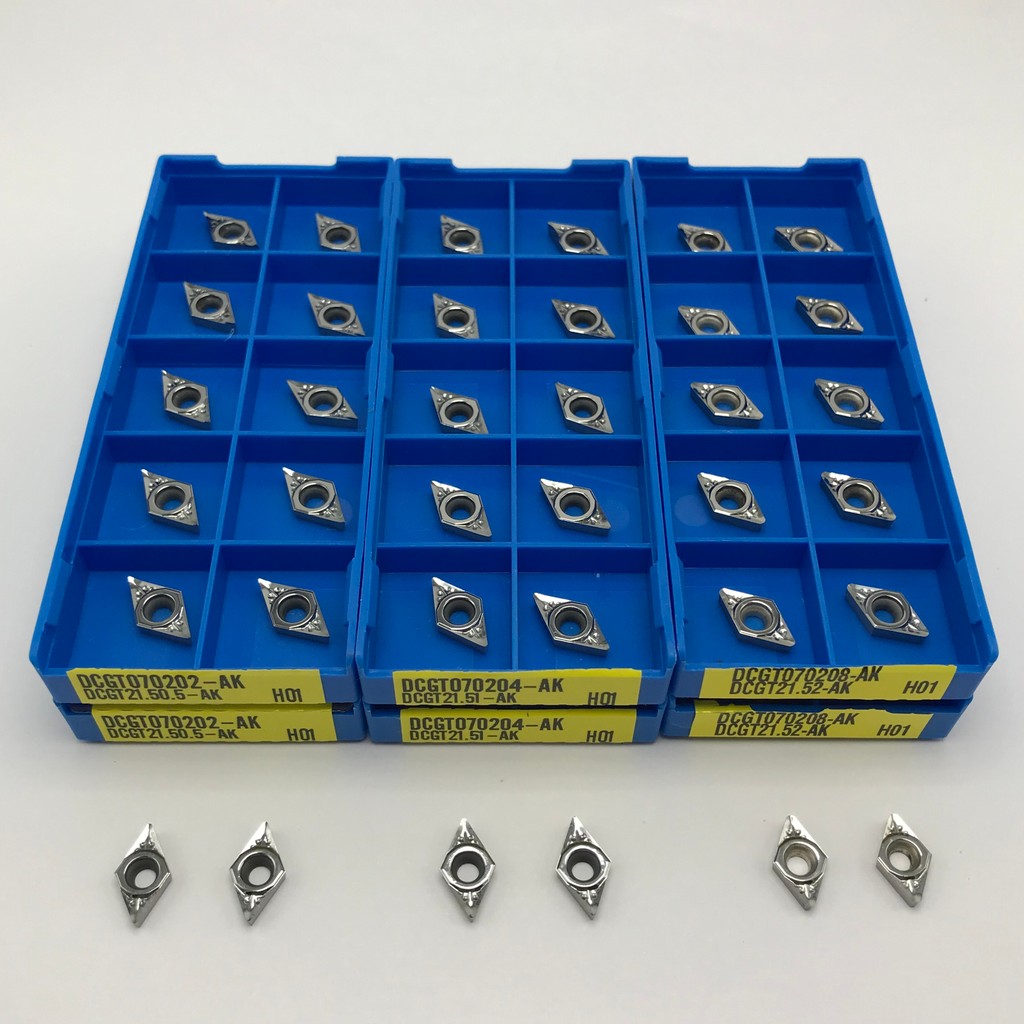 DCGT070202 DCGT070204 DCGT070208 Alat Balik Internal Aluminium Alat Pemotong CNC Sisipan Bubut Pengo