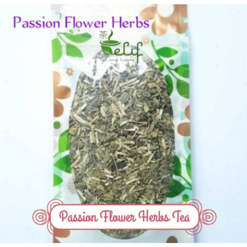 

ELIF TEA Organic Dried Passion Flower Herbs, Cut & Sifted Claming Tea [PREMIUM]