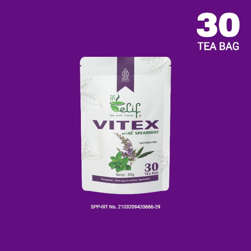 

ELIF TEA AND TISANE Vitex Spearmint Tea PCOS Tea Teh Promil 30 Tea Bag [PREMIUM]