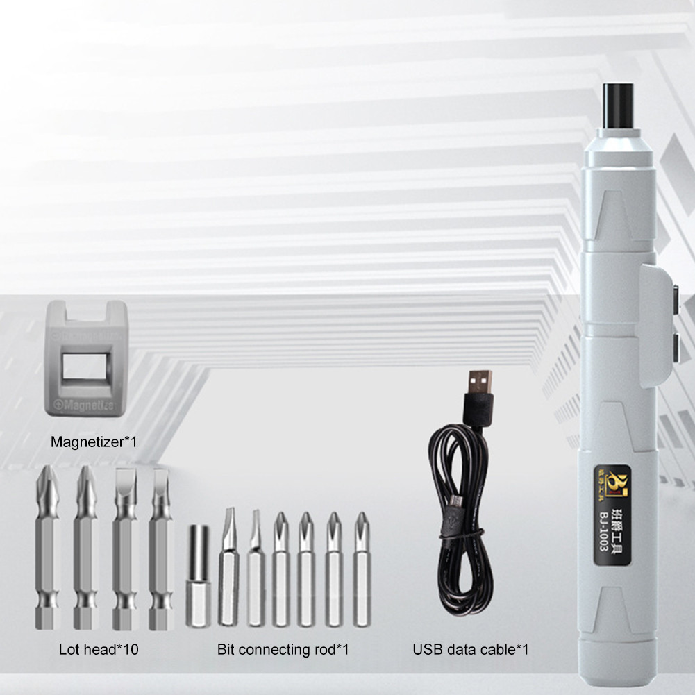 Set Obeng Listrik Tipe Pena Tukang Listrik USB Isi Ulang 3.6V Obeng dengan Bit Alat Tangan Perbaikan