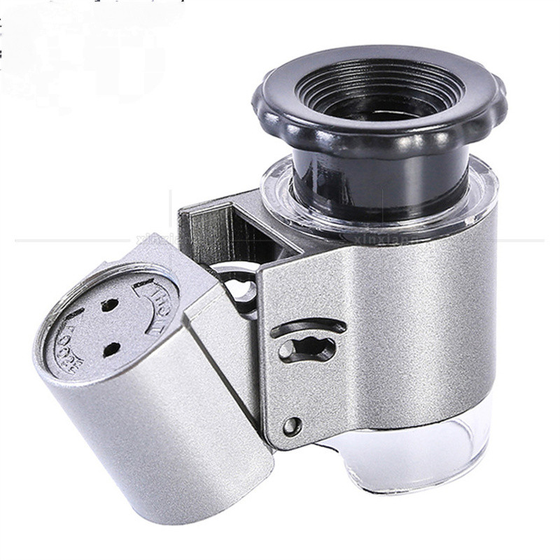 50X Pembesar Perhiasan Mikroskop Apresiasi dengan Lampu Uv Led untuk Kaligrafi Antik dan Kaca Pembes