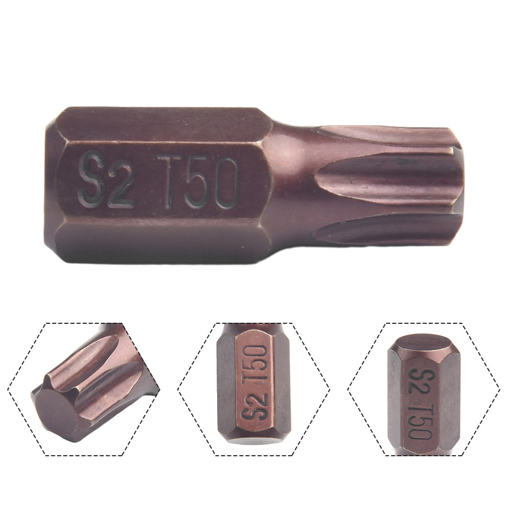 1 Buah 30Mm Bit Obeng Torx 10Mm Kepala Batch Magnetik Batang T20 T25 T30 T40 T45 T50 T55 untuk Bit S