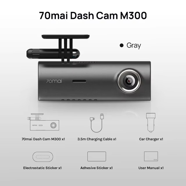 M300 Smart Car Front Camera with HD Night Vision and 24-Hour Parking Monitoring Filter Circular Pola